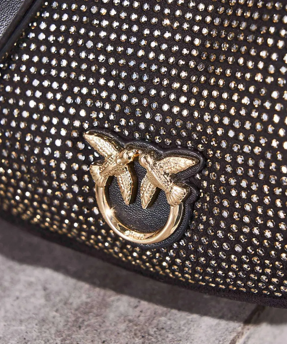 Brioche Mini Schultertasche Textil schwarz