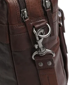 Bronco Aktentasche 16″ genarbtes Leder dunkelbraun