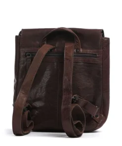 Bronco Alene Rucksack genarbtes Leder dunkelbraun