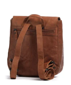 Bronco Alene Rucksack genarbtes Leder braun