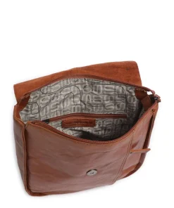 Bronco Alene Rucksack genarbtes Leder braun