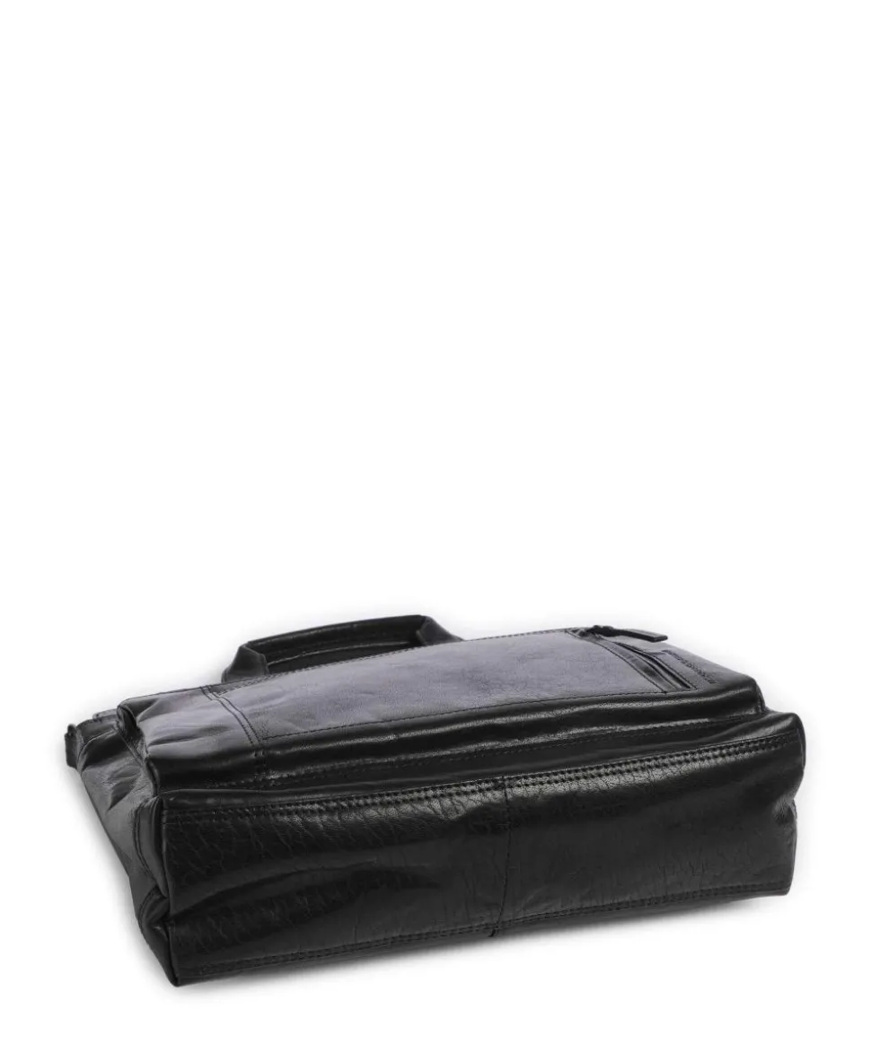 Bronco Bennie Aktentasche 14″ fein genarbtes Leder schwarz