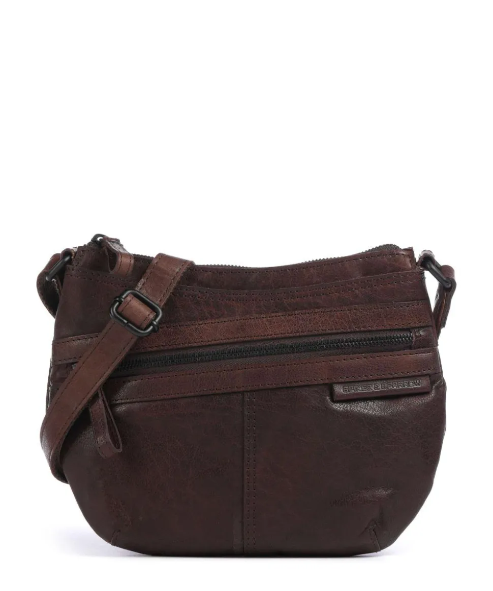 Bronco Camreen Umhängetasche genarbtes Leder dunkelbraun