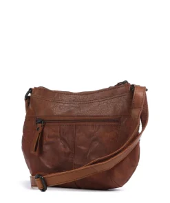 Bronco Camreen Umhängetasche genarbtes Leder braun