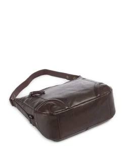 Bronco Candee Beuteltasche fein genarbtes Leder dunkelbraun