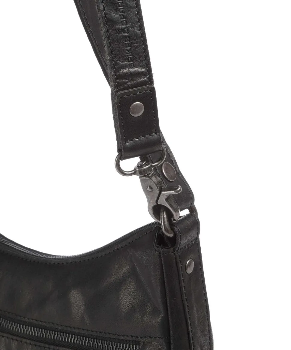 Bronco Candee Beuteltasche fein genarbtes Leder schwarz