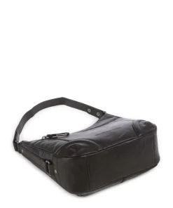 Bronco Candee Beuteltasche fein genarbtes Leder schwarz