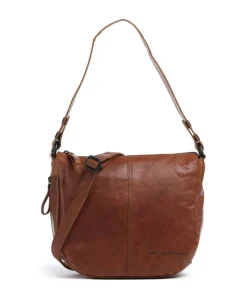 Bronco Carmen Schultertasche fein genarbtes Leder cognac