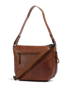 Bronco Carmen Schultertasche fein genarbtes Leder cognac