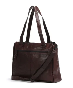 Bronco Ceciley Laptoptasche 15″ genarbtes Leder dunkelbraun