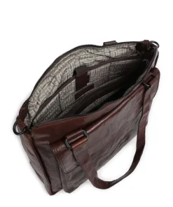 Bronco Ceciley Laptoptasche 15″ genarbtes Leder dunkelbraun