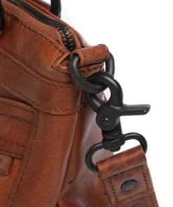 Bronco Cherish Schultertasche genarbtes Leder braun