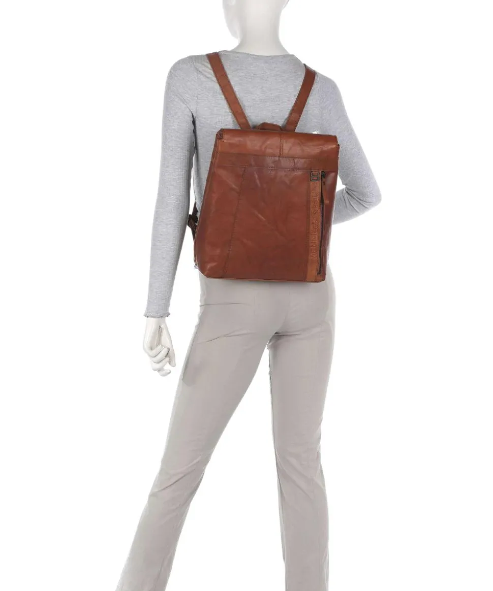 Bronco Darla Rucksack 13″ genarbtes Leder braun