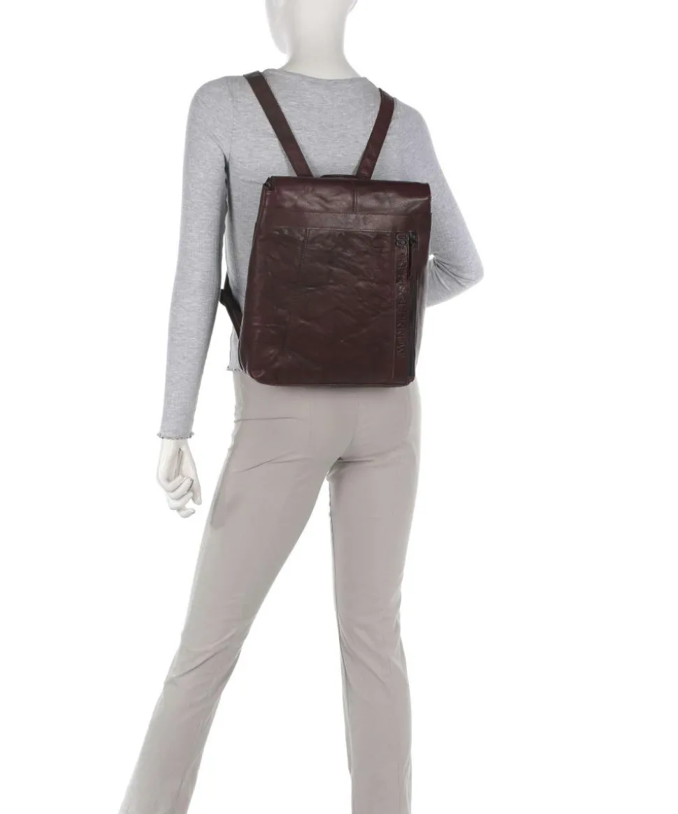 Bronco Darla Rucksack 13″ genarbtes Leder braun