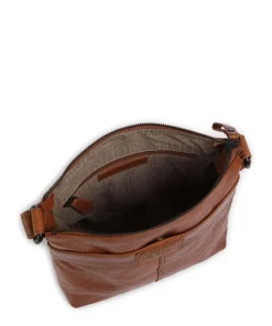 Bronco Deborah Umhängetasche fein genarbtes Leder cognac