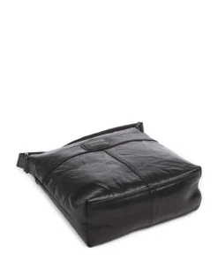 Bronco Deborah Umhängetasche fein genarbtes Leder schwarz