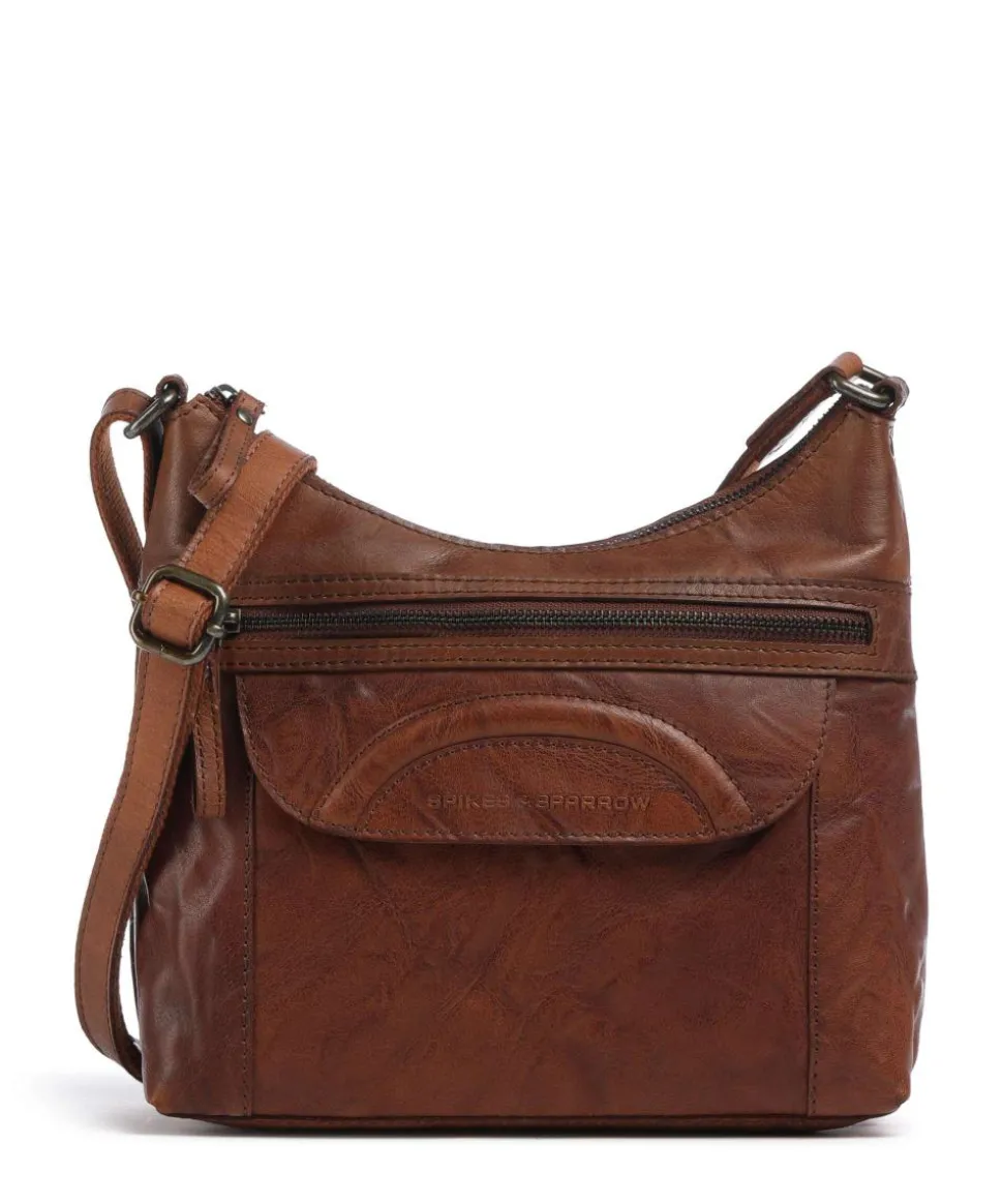 Bronco Elien Umhängetasche fein genarbtes Leder cognac