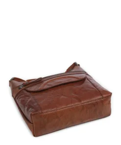 Bronco Elien Umhängetasche fein genarbtes Leder cognac