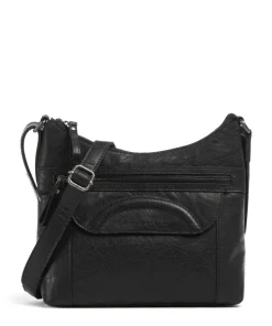 Bronco Elien Umhängetasche fein genarbtes Leder schwarz