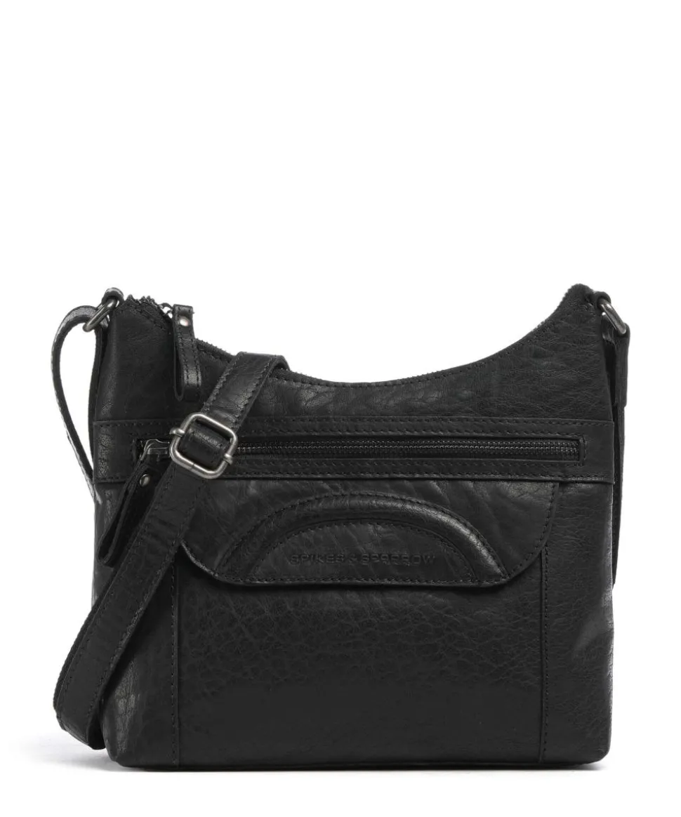 Bronco Elien Umhängetasche fein genarbtes Leder schwarz