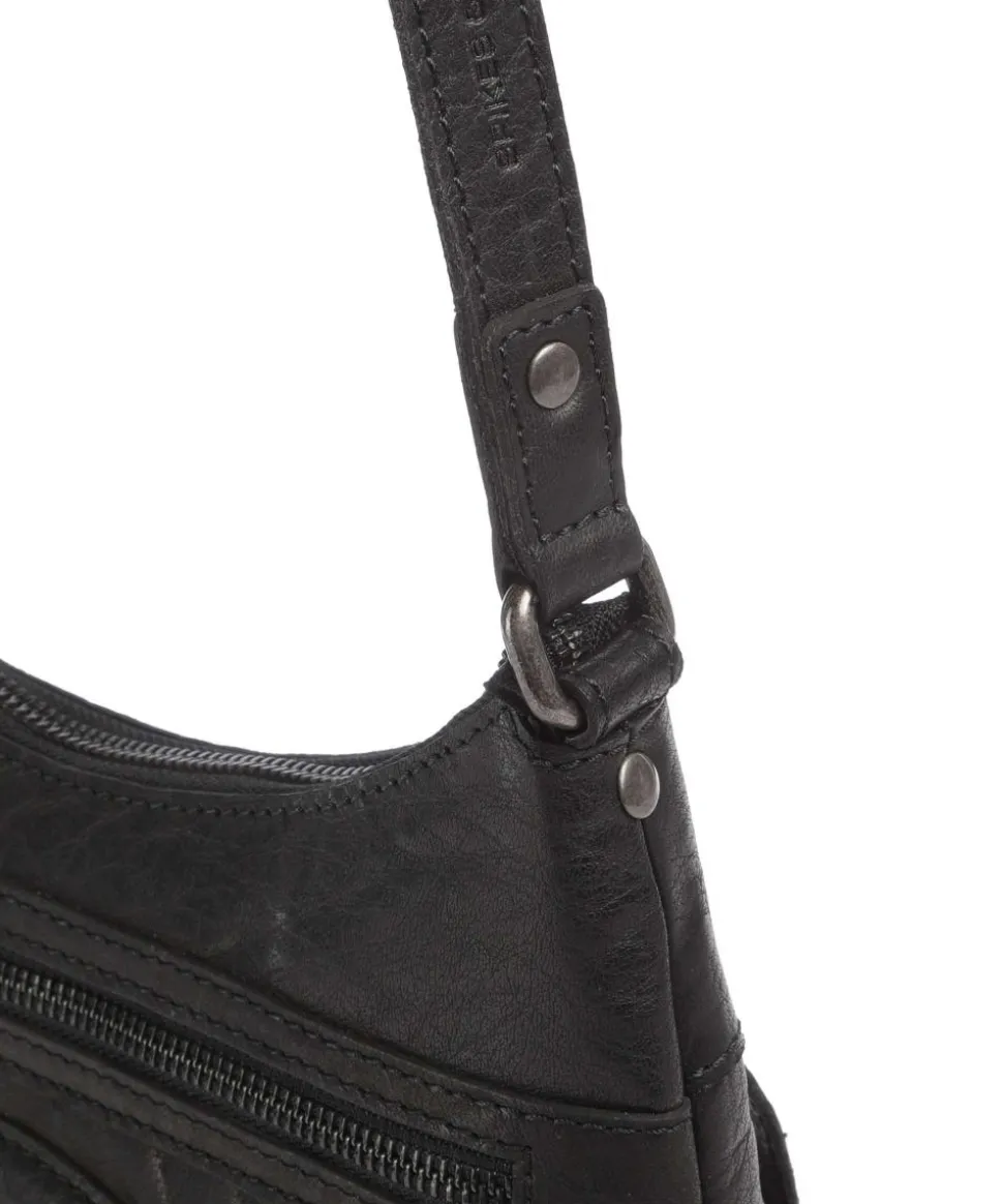 Bronco Elien Umhängetasche fein genarbtes Leder schwarz