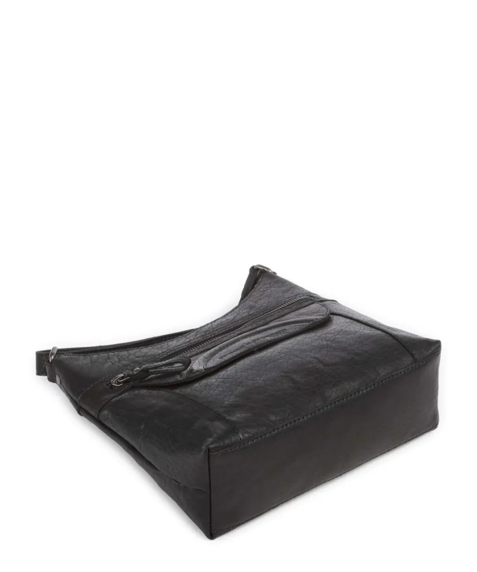 Bronco Elien Umhängetasche fein genarbtes Leder schwarz