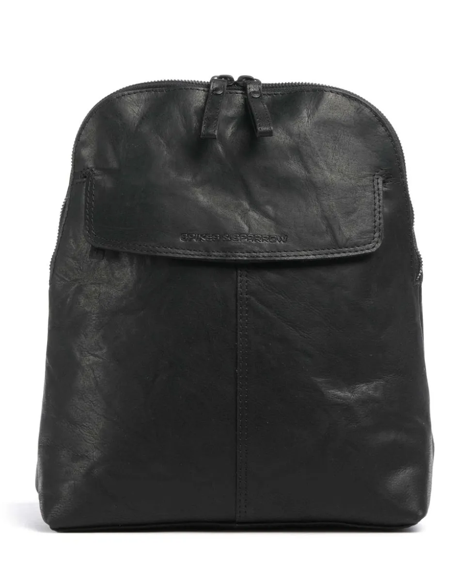 Bronco Jessicca Rucksack fein genarbtes Leder schwarz