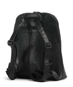 Bronco Jessicca Rucksack fein genarbtes Leder schwarz