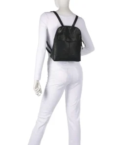 Bronco Jessicca Rucksack fein genarbtes Leder schwarz