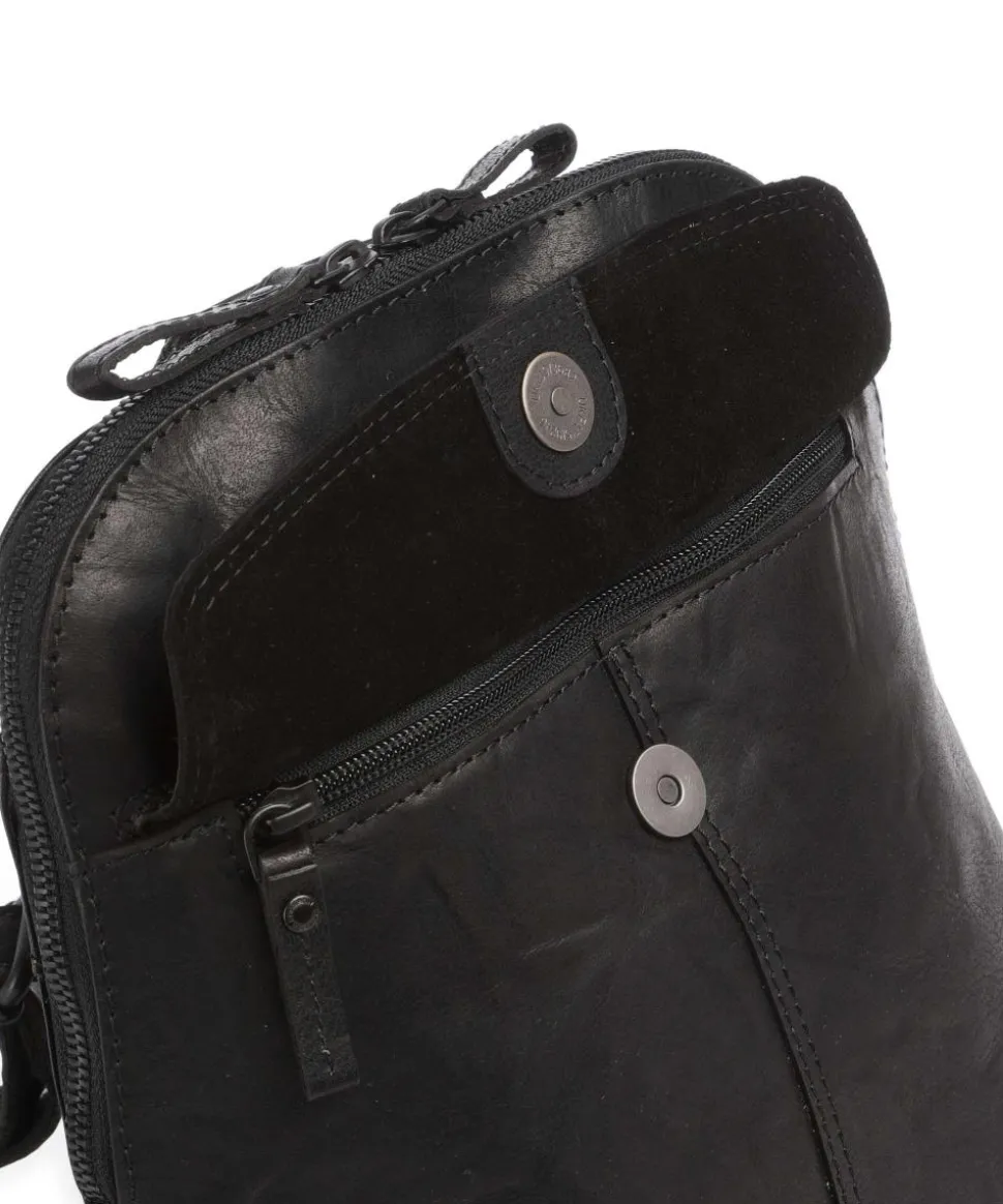 Bronco Jessicca Rucksack fein genarbtes Leder schwarz