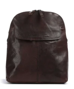 Bronco Jessicca Rucksack fein genarbtes Leder dunkelbraun