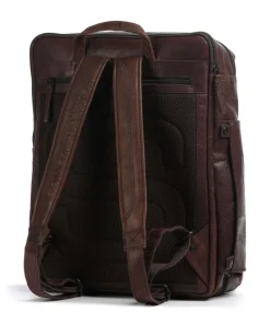 Bronco Jonathan Rucksack fein genarbtes Leder dunkelbraun