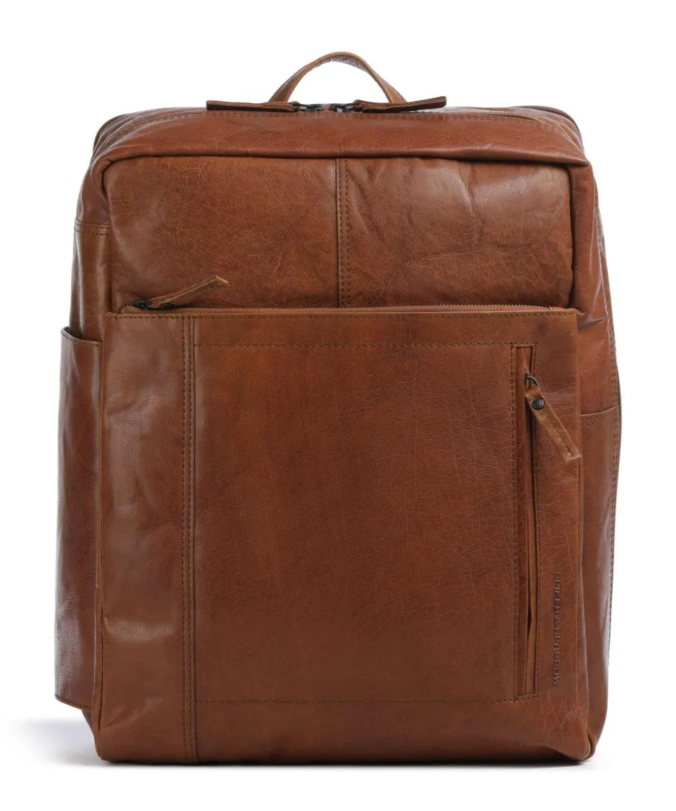 Bronco Jonathan Rucksack fein genarbtes Leder cognac