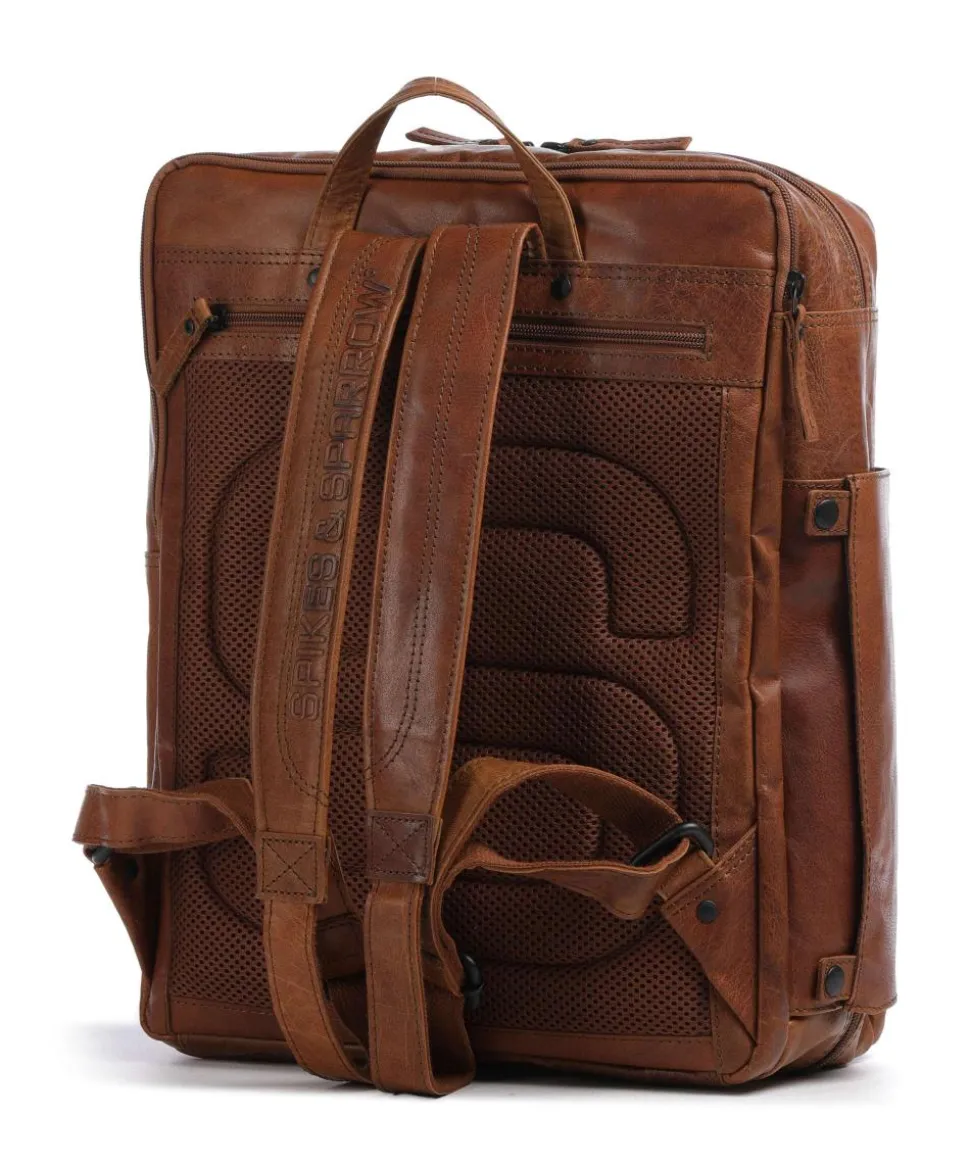 Bronco Jonathan Rucksack fein genarbtes Leder cognac