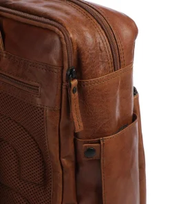 Bronco Jonathan Rucksack fein genarbtes Leder cognac