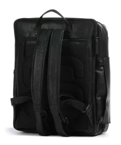 Bronco Jonathan Rucksack fein genarbtes Leder schwarz