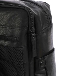 Bronco Jonathan Rucksack fein genarbtes Leder schwarz
