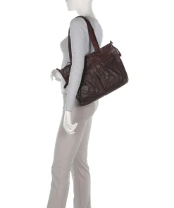 Bronco José Schultertasche 13″ genarbtes Leder dunkelbraun