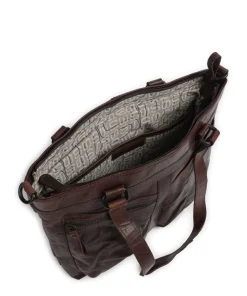 Bronco José Schultertasche 13″ genarbtes Leder dunkelbraun