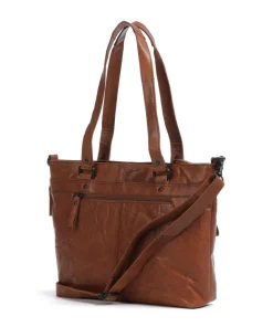 Bronco José Schultertasche 13″ genarbtes Leder braun