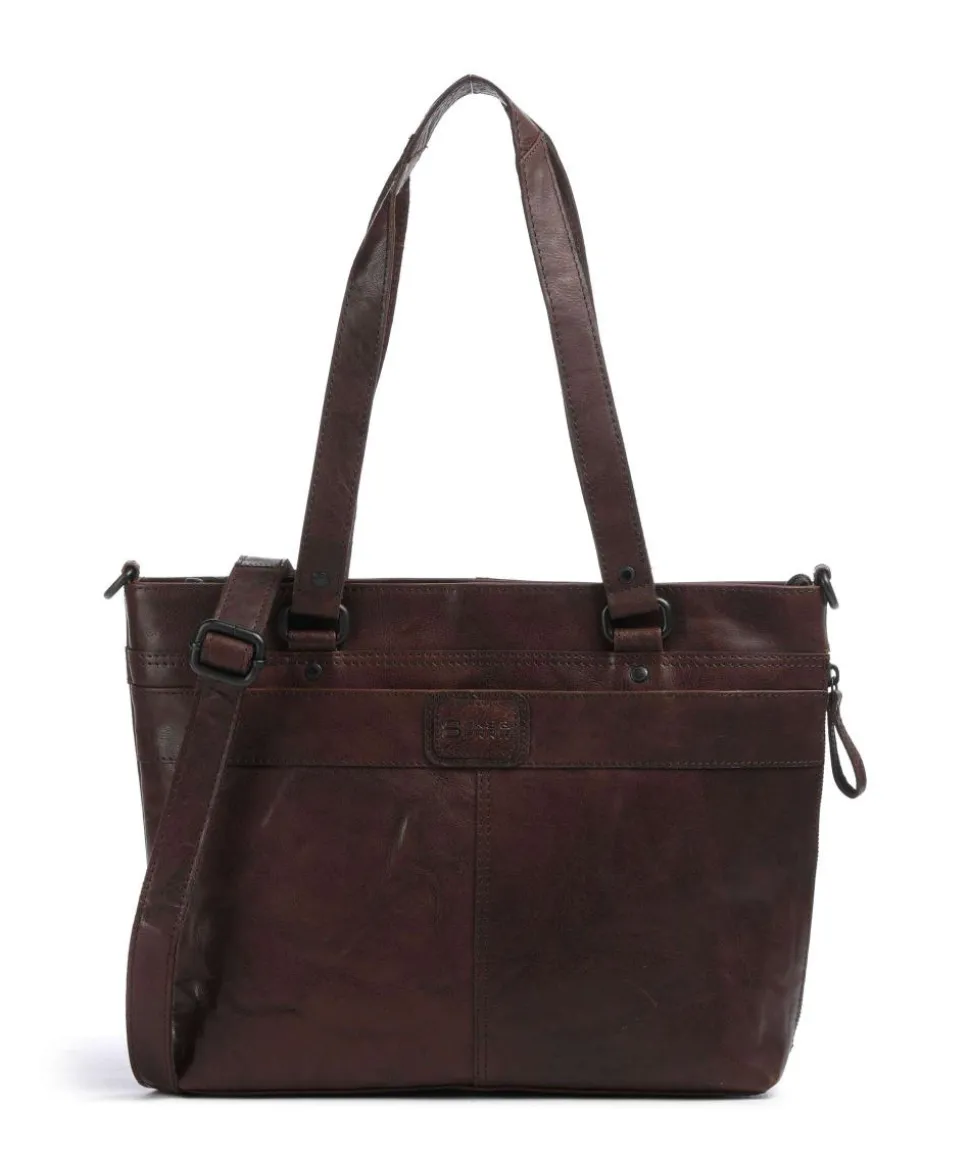 Bronco Lavendar Shopper 13″ fein genarbtes Leder dunkelbraun