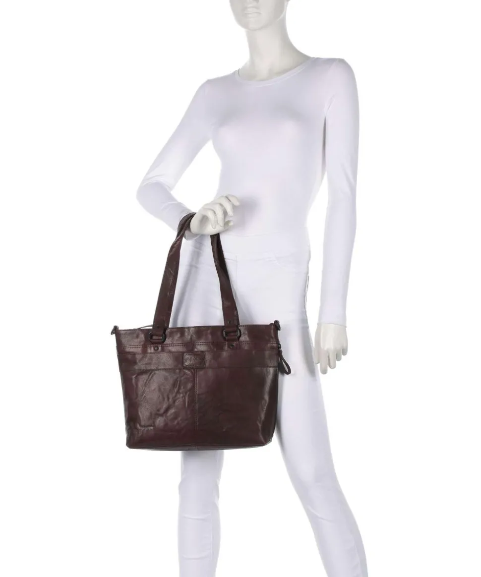 Bronco Lavendar Shopper 13″ fein genarbtes Leder dunkelbraun
