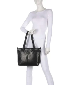 Bronco Lavendar Shopper 13″ fein genarbtes Leder schwarz