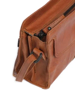 Bronco Leyla Umhängetasche fein genarbtes Leder cognac