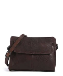 Bronco Leyla Umhängetasche fein genarbtes Leder dunkelbraun