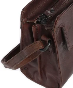 Bronco Leyla Umhängetasche fein genarbtes Leder dunkelbraun