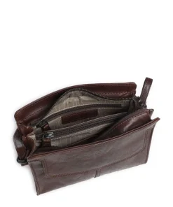 Bronco Leyla Umhängetasche fein genarbtes Leder dunkelbraun