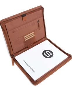 Bronco Mappe 10″ fein genarbtes Leder braun