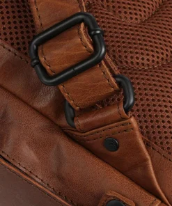 Bronco Mitch Rucksack 15″ genarbtes Leder braun