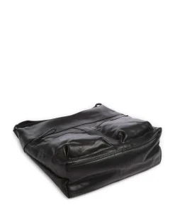 Bronco Morgane Umhängetasche genarbtes Leder schwarz